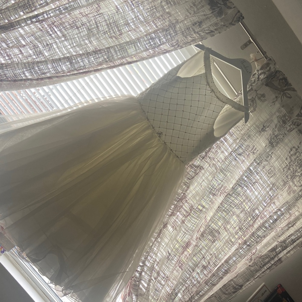 CC Boutique Cream and White Formal Kids Dress